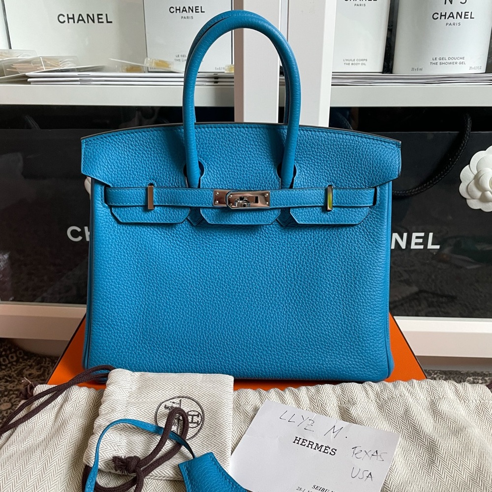 SOLDBirkin 25 Blue Zanzibar PHW Togo